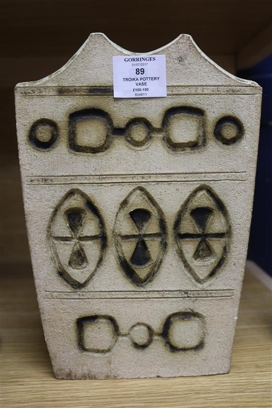 A large Troika pottery vase